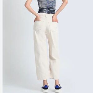 LAUREN RALPH LAUREN Wide Leg Ivory Cotton Pants High Rise Size 6 NWT